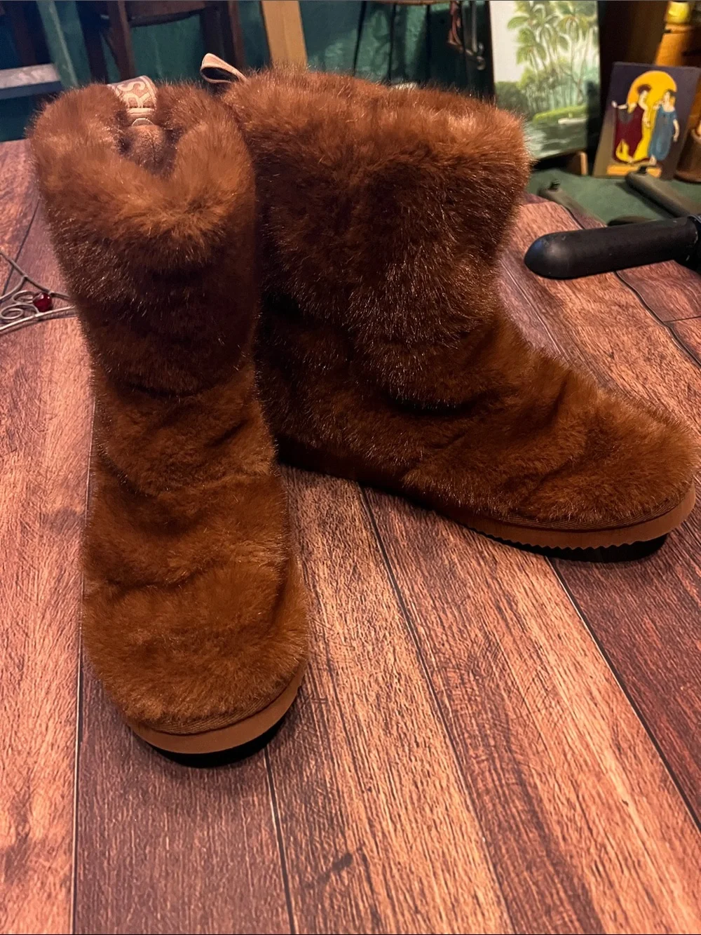 Michael Kors Fur Boots in Brown